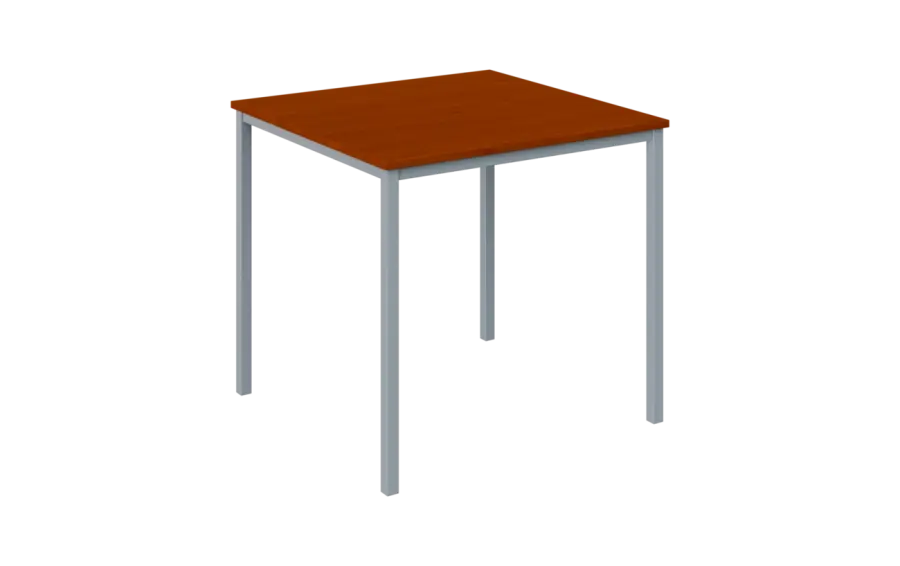 JPT 80 Jídelní stůl 800 x 800 mm, deska třešeň šumavská / podnož stříbrná